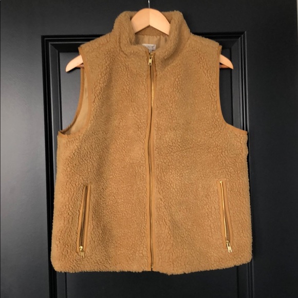 J Crew Factory Teddy Bear Fleece Vest 
